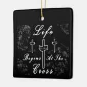 Ornement En Céramique La vie commence à la croix (Gauche)