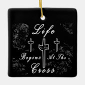 Ornement En Céramique La vie commence à la croix (Devant)