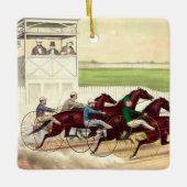 Ornement En Céramique La vie SUPÉRIEURE de course de chevaux (Devant)