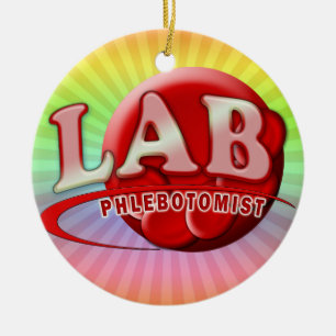 ORNEMENT EN CÉRAMIQUE LAB PHLEBOTOMIST RBC LOGO