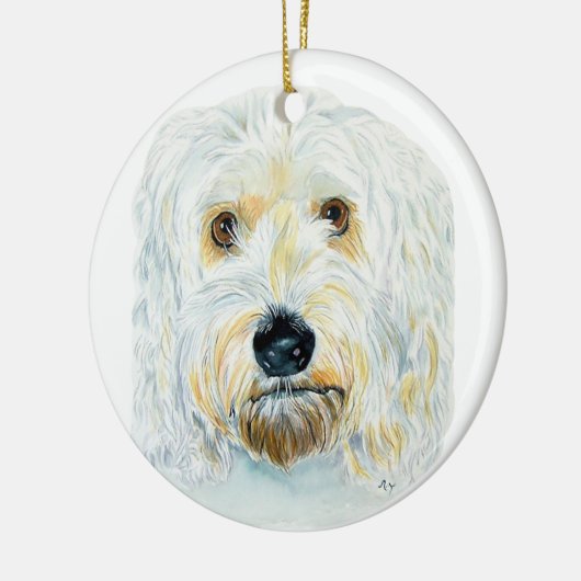 Ornement En Céramique Labradoodle blanc (Gauche)