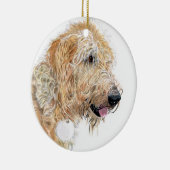 Ornement En Céramique Labradoodle crème (Droite)