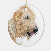 Ornement En Céramique Labradoodle crème (Gauche)