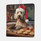 Ornement En Céramique Labradoodle Noël Cookies Festive (Gauche)