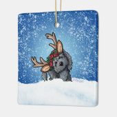 Ornement en céramique Labradoodle Reindeer (Gauche)