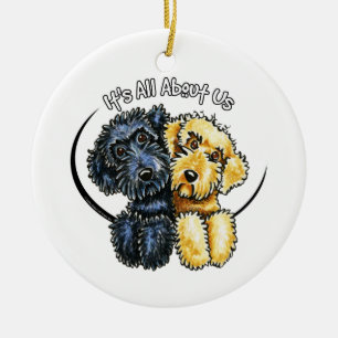 Ornement En Céramique Labradoodles Black Yellow IAAU