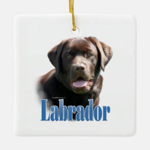 Ornement En Céramique Labrador Retriever (chocolat) Nom