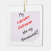 Ornement En Céramique Labrador Retriever Mat My Homework Porte - clé (Gauche)