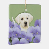 Ornement En Céramique Labrador Retriever Puppy Painting Original Chien A (Droite)