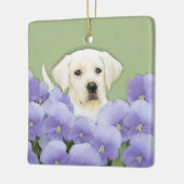 Ornement En Céramique Labrador Retriever Puppy Painting Original Chien A (Gauche)