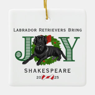 Ornement En Céramique Labrador Retrievers Apporter Joy