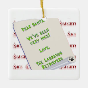 Ornement En Céramique Labradors rien et gentil