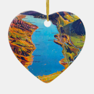 Ornement En Céramique Lac vintage de Thun Suisse Voyage