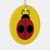 Ornement En Céramique Ladybug 60s rétro cool rouge jaune (Droite)