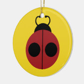 Ornement En Céramique Ladybug 60s rétro cool rouge jaune (Gauche)