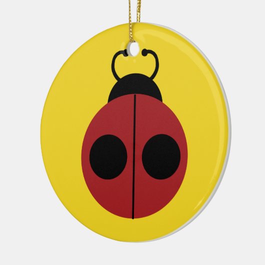 Ornement En Céramique Ladybug 60s rétro cool rouge jaune (Gauche)