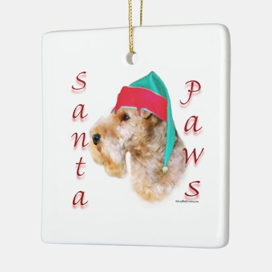 Ornement En Céramique Lakeland Terrier Père Noël Paws (Gauche)
