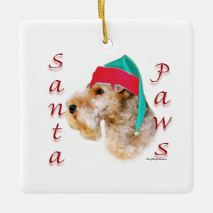 Ornement En Céramique Lakeland Terrier Père Noël Paws
