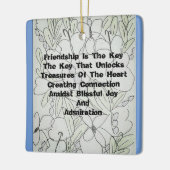Ornement En Céramique L'Amitié Est La Clé (Gauche)
