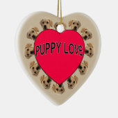 Ornement En Céramique L'amour des chiots (Droite)