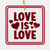 Ornement En Céramique L'amour est l'amour Coeurs rouges (Devant)