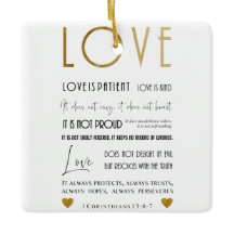 L'amour est patient BIble verse Typographie Gold C