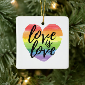 Ornement En Céramique L'Amour | Rainbow Watercolor