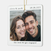 Ornement En Céramique L'année où nous nous sommes engagés Photo (Gauche)