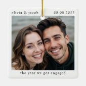 Ornement En Céramique L'année où nous nous sommes engagés Photo (Dos)