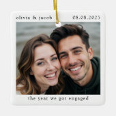 Ornement En Céramique L'année où nous nous sommes engagés Photo (Devant)