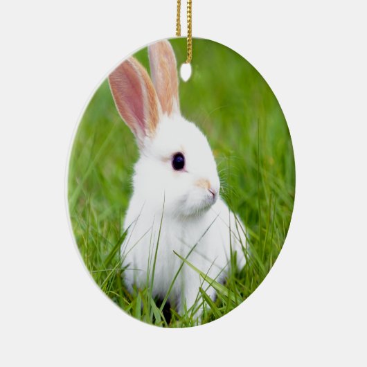Ornement En Céramique Lapin blanc (Droite)
