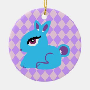 Ornement En Céramique Lapin bleu