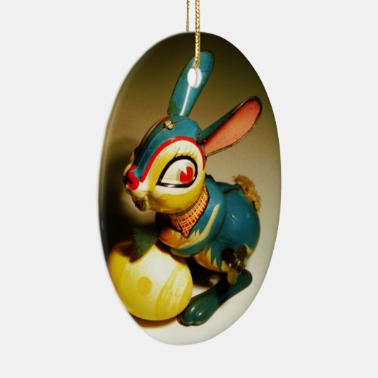 Ornement En Céramique lapin jouet et oeuf jaune pâle (Droite)