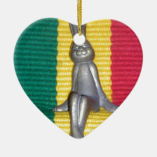 Ornement En Céramique Lapin - Lapin à Rasta Couleurs : Une touche de Sup