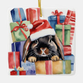 Ornement En Céramique Lapin Lapin Lapin Lop Noël (Devant)