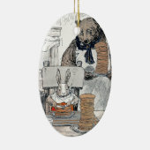 Ornement En Céramique Lapin mangeant le petit déjeuner de crêpe (Droite)