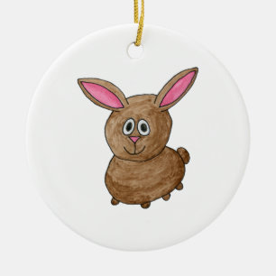 Ornement En Céramique Lapin mignon drôle