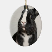 Ornement En Céramique Lapin noir et blanc adorable (Droite)