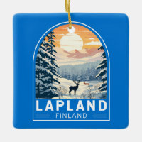 Lapland Finlande Travel Art Vintage