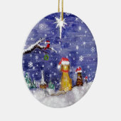 Ornement En Céramique L'art d'aquarelle de Noël d'animaux même (Droite)