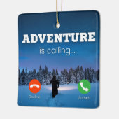 Ornement En Céramique L'aventure est l'appel de l'écran de téléphone cel (Gauche)