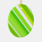 Ornement En Céramique Layered candy stripes - lime green and white (Droite)