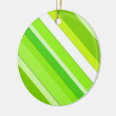 Ornement En Céramique Layered candy stripes - lime green and white (Gauche)