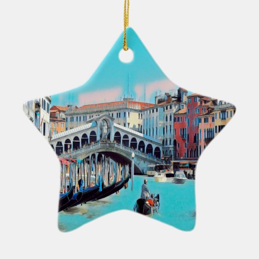 Ornement En Céramique ldp VENICE - gondolas - rialto - (Devant)