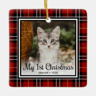Ornement En Céramique Le 1er Noël de minou