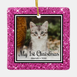 Ornement En Céramique Le 1er Noël de minou