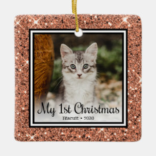 Ornement En Céramique Le 1er Noël de minou