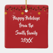 Ornement En Céramique Le Basset de Noël dans une niche (Dos)