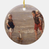 Ornement En Céramique Le bateau de jouet (Dos)