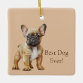 Ornement En Céramique Le bonheur est un chien (Devant)